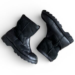 UGG Australia Vintage Beacon Shearling Leather Winter Boots Warm Black 12